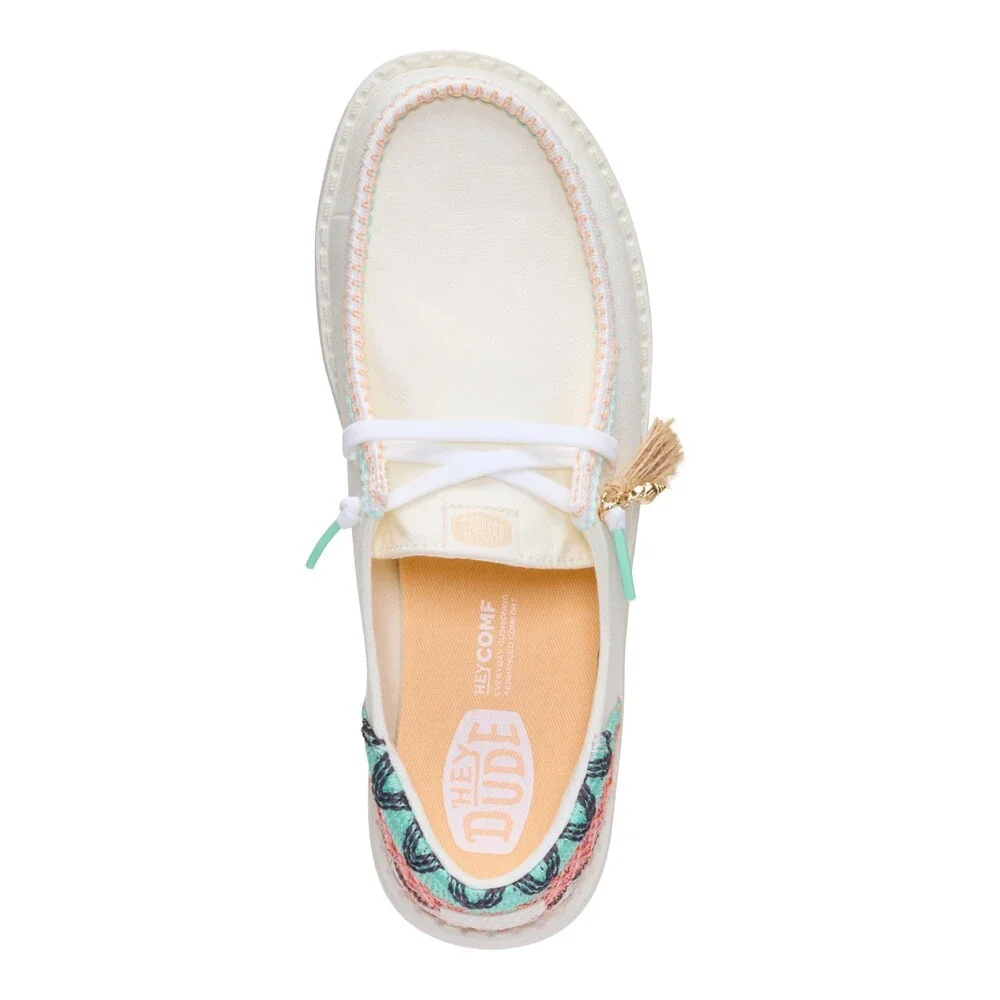 Hey Dude Wendy Funk Beach Woven 45220-0NI Women's 7 M Bone Slip-On Shoes SHOP537